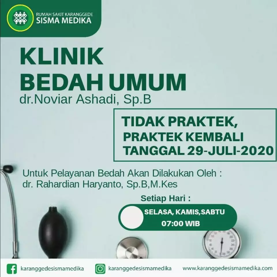 Jadwal Praktek Klinik Bedah