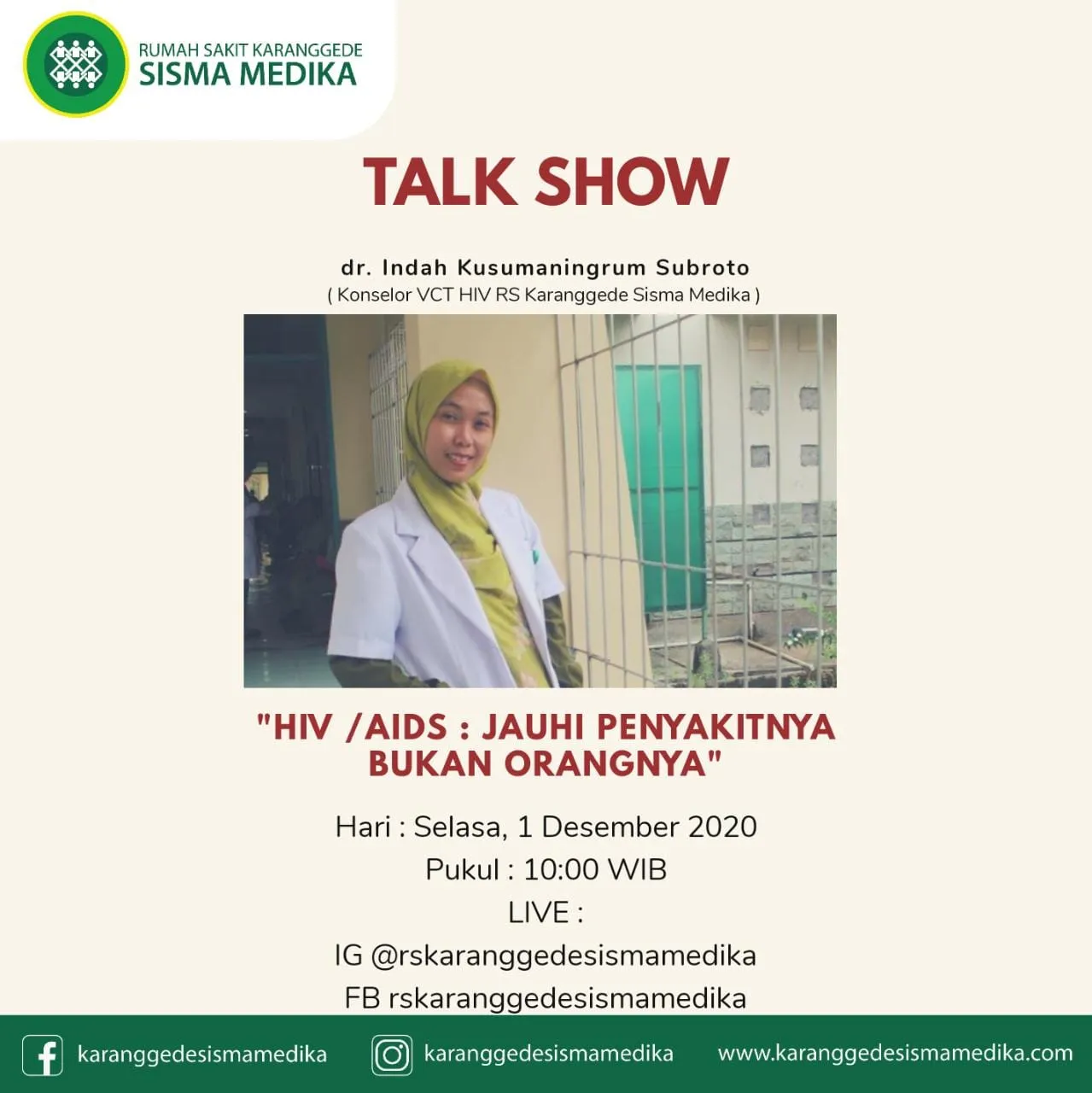Talk Show HIV/AIDS : Jauhi Penyakitnya, Bukan Orangnya - Rumah Sakit ...